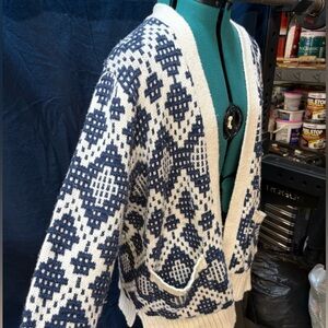Navy and White Madewell Patterned Women's Sweater